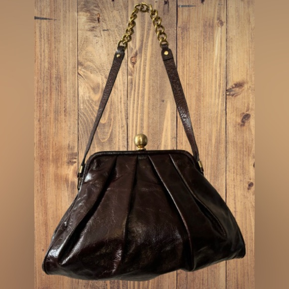 SABINA NEW YORK Genuine Patent Leather Shoulder Bag